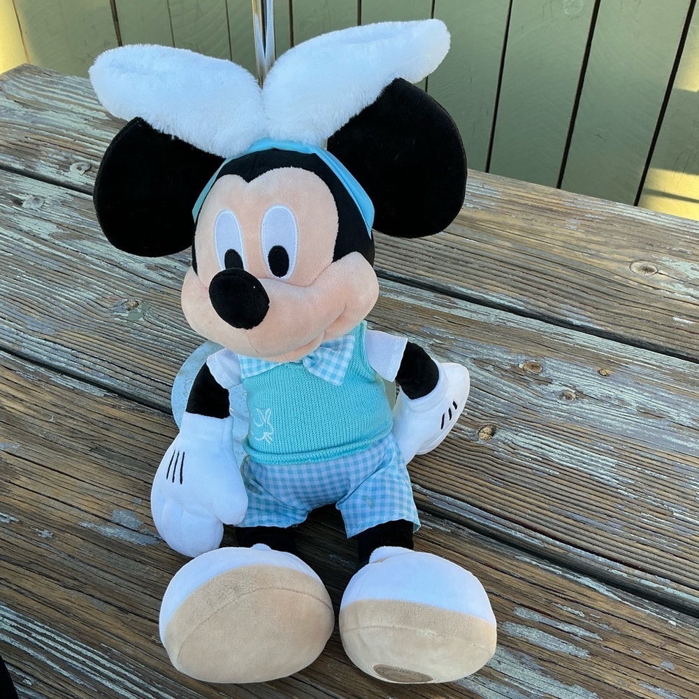 Disney Store MICKEY MOUSE w/Easter Bunny Ears Blue Outfit Plush Doll 19" - Picture 9 of 11